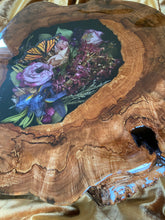 Load image into Gallery viewer, &quot;Wind Song” Floral Monarch Butterfly Table
