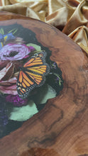 Load and play video in Gallery viewer, &quot;Wind Song” Floral Monarch Butterfly Table
