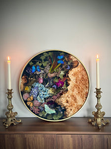 "Midnight Eternal” Floral Luna Moth Table