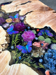 "Ophelia's Garden” Floral Butterfly and Moth Table